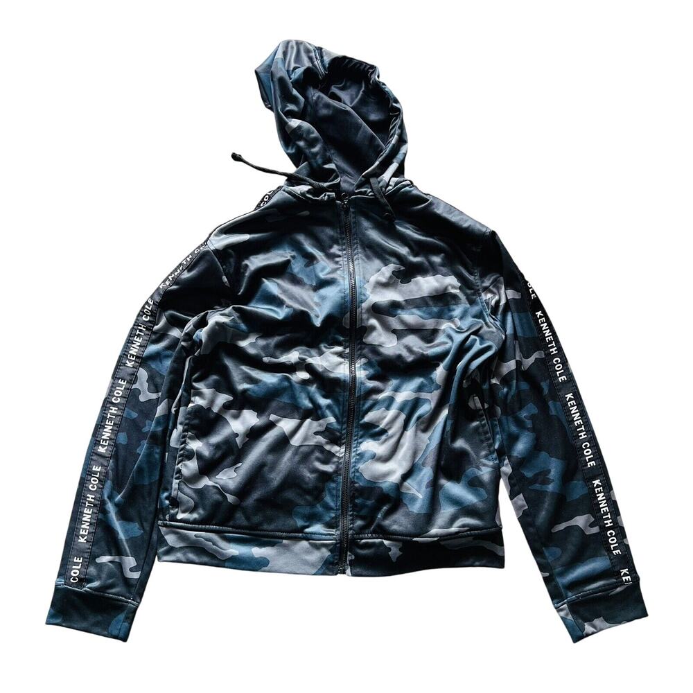 Kenneth Cole Reaction Men's Camo Full-Zip Hoodie Jacket - Medium